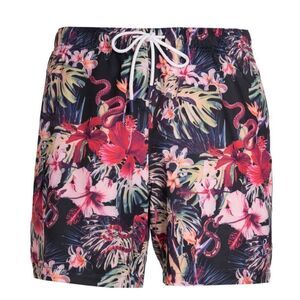 Paisley & Gray Slim Fit Gilligan Dark Tropics Swim Trunks Large Nwt